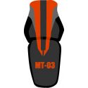 housse de selle bagster YAMAHA MT-03 2007 NOIR/TUILE/NUBUCK ANTHRACITE/LETTRES TUILE