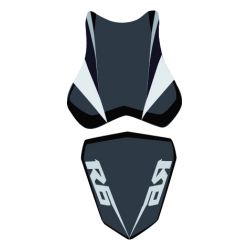 housse de selle bagster YAMAHA YZF-R6 2007 NOIR/NOIR MAT/ANTHRACITE/GRIS CLAIR/LETTRES GRISES