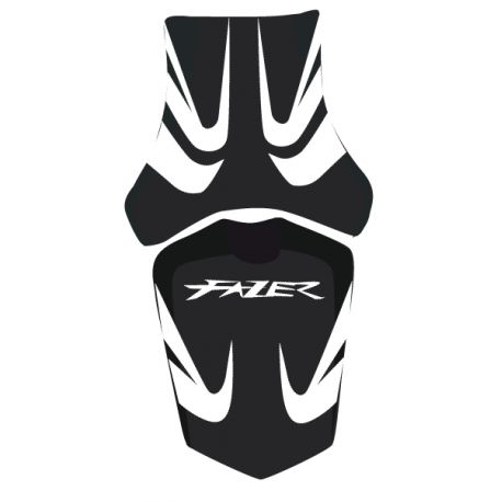 housse de selle bagster YAMAHA FZ1 FAZER 2010-2011 BLANC/NOIR/LETTRES BLANCHES