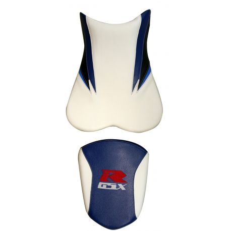housse de selle bagster SUZUKI GSXR600 2006 BLEU/BLANC/NOIR/AZUR/LETTRES FLUO ET BLANC