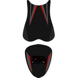 housse de selle bagster SUZUKI GSXR750 2007 NOIR/NOIR MAT/ROUGE/LETTRES ROUGES ET BLANCHES