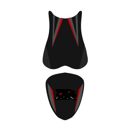 housse de selle bagster SUZUKI GSXR750 2007 NOIR/NOIR MAT/ROUGE/LETTRES ROUGES ET BLANCHES