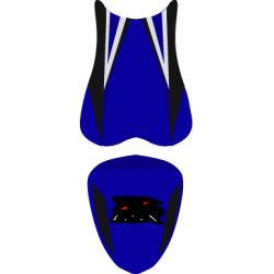 housse de selle bagster SUZUKI GSXR750 2007 BLEU FONCE/CARBONE/ARGENT/LETTRES ROUGES ET BLANCHES
