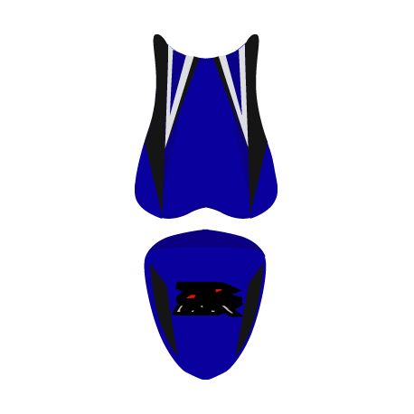 housse de selle bagster SUZUKI GSXR750 2007 BLEU FONCE/CARBONE/ARGENT/LETTRES ROUGES ET BLANCHES