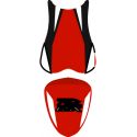 housse de selle bagster SUZUKI GSXR600 2007 ROUGE/BLANC/CARBONE/LETTRES ROUGES ET BLANCHES
