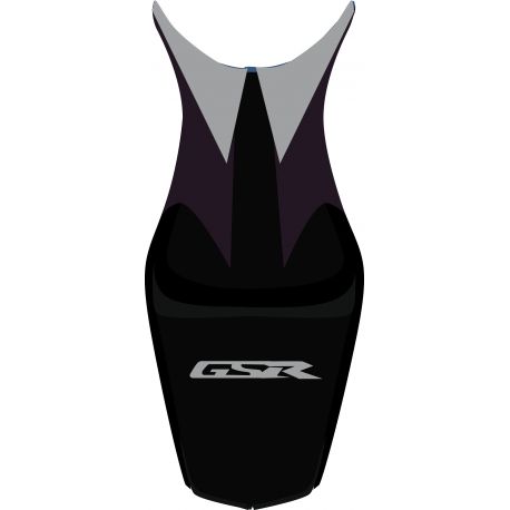 housse de selle bagster SUZUKI GSR600 2006-2007 NOIR/NUBUCK/GRIS/LETTRES GRISES CLAIRES