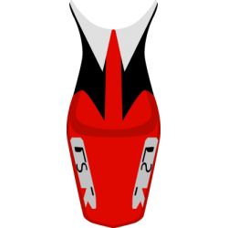 housse de selle bagster SUZUKI GSR600 2006 ROUGE/NOIR/GRIS CLAIR/LETTRES NOIRES
