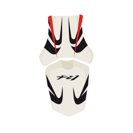 housse de selle bagster YAMAHA FZ1 2008-2011 BLANC/NOIR/ROUGE/LETTRES NOIRES