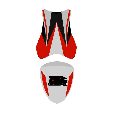 housse de selle bagster SUZUKI GSXR1000 2007 GRIS CLAIR/ROUGE/NOIR/LETTRES ROUGES