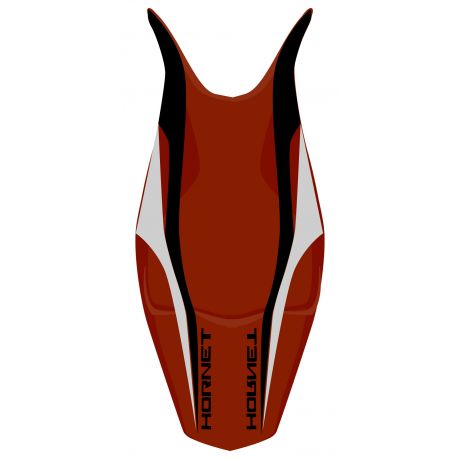 housse de selle bagster HONDA 600 HORNET 2007 ROUGE FONCE/NOIR/GREGE/LETTRES NOIRES