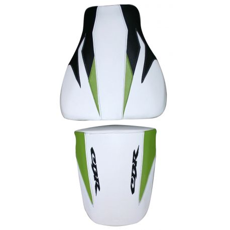 housse de selle bagster HONDA CBR600RR 2003-2011 2008 BLANC/NOIR/POMME/LETTRES NOIRES housse de selle bagster HONDA CBR600RR 2003-2011 2008 BLANC/NOIR/POMME/LETTRES NOIRES