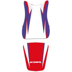 housse de selle bagster HONDA CBR600RR 2010-2011 ROUGE/BLEU/NOIR/LETTRES BLANC ET ROUGE