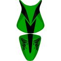 housse de selle bagster KAWASAKI ZX6R 2007 VERT/NOIR/LETTRES NOIRES
