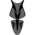 housse de selle bagster KAWASAKI ZX6R 2007 NOIR MAT/CARBONE/LETTRES NOIRES