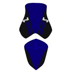 housse de selle bagster KAWASAKI Z1000 2007 BLEU MARINE/NOIR/LETTRES MARINES ET BLANCHES