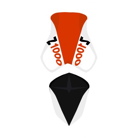 housse de selle bagster KAWASAKI Z1000 2008 BLANC/TUILE/LETTRES TUILE