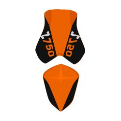 housse de selle bagster KAWASAKI Z750 2008 ORANGE/NOIR/LETTRES ORANGE