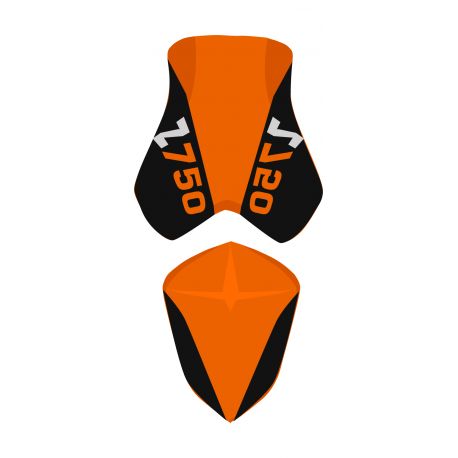 housse de selle bagster KAWASAKI Z750 2008 ORANGE/NOIR/LETTRES ORANGE