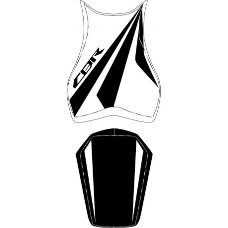 housse de selle bagster HONDA CBR1000RR 2008-2009 BLANC/NOIR/LETTRES NOIRES