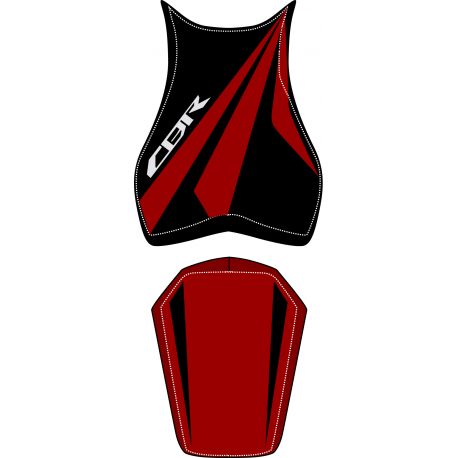 housse de selle bagster HONDA CBR1000RR 2008 BORDEAUX CLAIR/NOIR/LETTRES GRISES CLAIRES