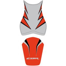 housse de selle bagster HONDA CBR1000RR 2010-2011 GRIS CLAIR/ORANGE/NOIR/LETTRES GRISES