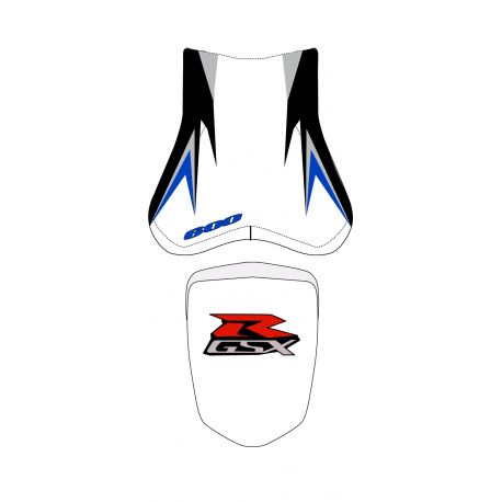 housse de selle bagster SUZUKI GSXR600 2008 BLANC/NOIR/GRIS