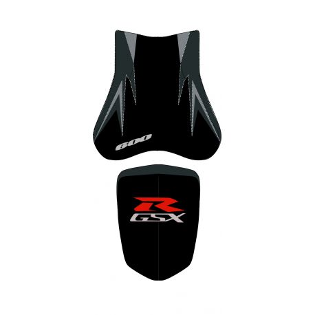 housse de selle bagster SUZUKI GSXR600 2008 NOIR/NOIR MAT/ANTHRACITE/GRIS CLAIR/LETTRES GRISES