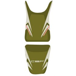 housse de selle bagster HONDA CBF600N 2010-2011 OLIVE/ACIER/ROUGE