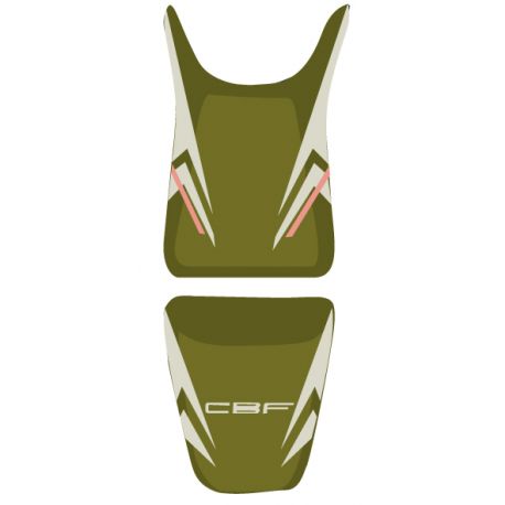 housse de selle bagster HONDA CBF600N 2010-2011 OLIVE/ACIER/ROUGE
