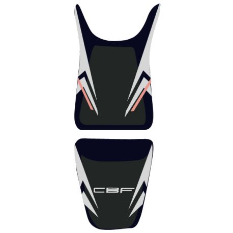 housse de selle bagster HONDA CBF600N 2010-2011 NOIR/ACIER/ROUGE