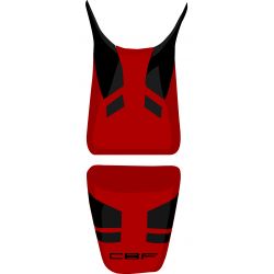 housse de selle bagster HONDA CBF600S 2008-2009 ROUGE FONCE/NOIR/LETTRES NOIRES