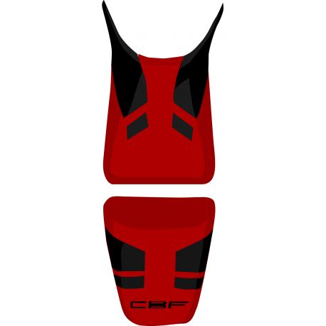 housse de selle bagster HONDA CBF600S 2008-2009 ROUGE FONCE/NOIR/LETTRES NOIRES