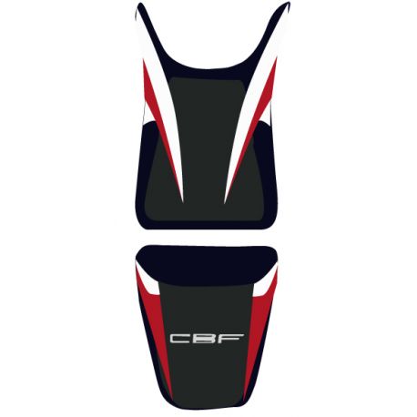 housse de selle bagster HONDA CBF600S 2010-2011 BLANC/NOIR/LETTRES BLANCHES