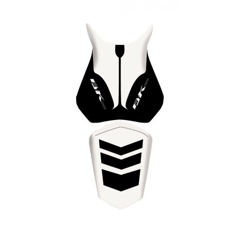 housse de selle bagster SUZUKI GSX1340 B-KING 2009 BLANC/NOIR/LETTRES BLANCHES