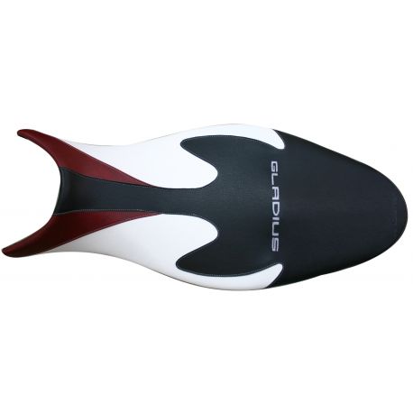 housse de selle bagster SUZUKI 650 GLADIUS 2009-2010 BORDEAUX CLAIR/NOIR/LETTRES ARGENT