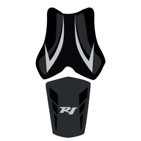 housse de selle bagster YAMAHA YZF-R1 2011 NOIR/NOIR MAT/GRIS CLAIR/LETTRES GRISES CLAIRES
