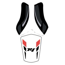 housse de selle bagster YAMAHA YZF-R1 2011 NOIR/BLANC/GRIS CLAIR/ROUGE/LETTRES NOIRES