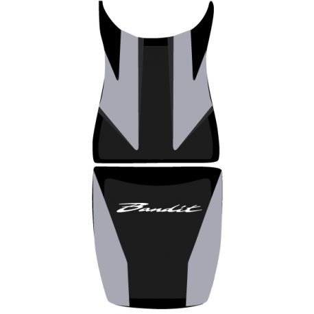 housse de selle bagster SUZUKI 650 BANDIT 2009-2010 ACIER/NOIR/LETTRES BLANCHES