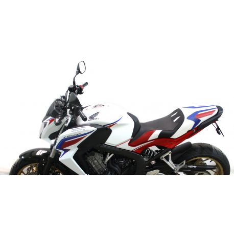 housse de selle bagster HONDA CB650F 2014 BLANC/ROUGE/BLEU