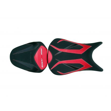 housse de selle bagster SUZUKI GSX-S1000 2015 ORANGE/NOIR GRAINE/RACING/BROD ARGENT/ROUGE