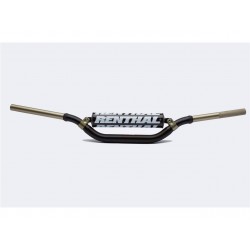 Guidon Cross Ø28,6mm avec barre RENTHAL Twinwall replica Villopoto / Stewart noir