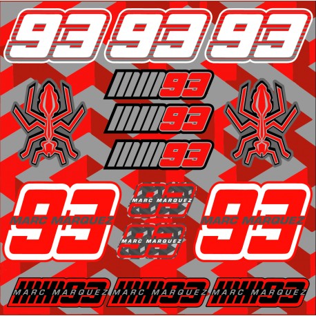 Planche autocollants A4 MARC MARQUEZ 2019