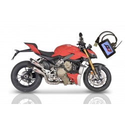 Demie ligne d'Echappement Qd Exhaust TWIN GUNSHOT DUCATI STREETFIGHTER V4 2020-2021 + QD ECU Tuning