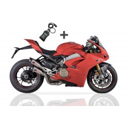 Demie ligne d'Echappement Qd Exhaust TWIN GUNSHOT + QD ECU Tuning DUCATI PANIGALE V4 2018-2020