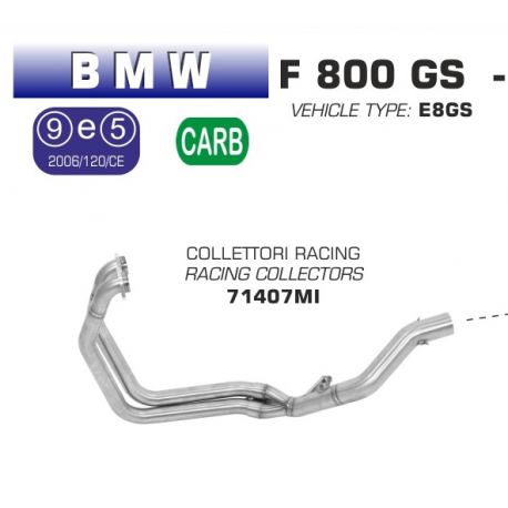 Collecteur d'Echappement racing ARROW BMW F800GS 2008-2016 + ADVENTURE