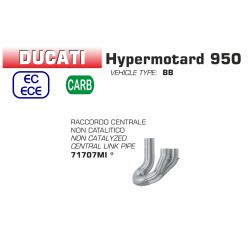 Raccord d'Echappement racing décatalysé ARROW DUCATI 950 HYPERMOTARD 2019-2021