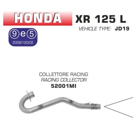 Collecteur d'Echappement ARROW racing HONDA XR125L XR125R XR125SM 2004-2005