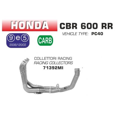 Collecteur d'Echappement racing ARROW HONDA CBR600RR 2009-2012