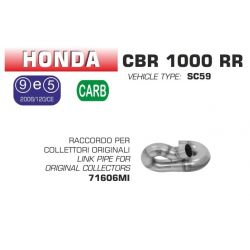 Raccord d'Echappement ARROW pour collecteur d'origine CBR1000RR 2014-2016