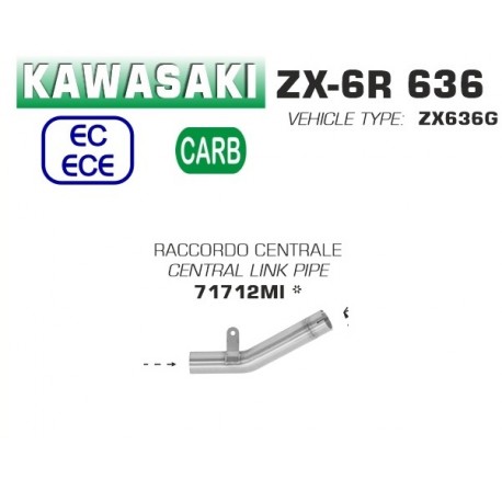 Raccord d'Echappement ARROW KAWASAKI ZX6R ZX636R 2019-2020